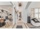Grand foyer with high ceilings, decorative vases, and views into the living and dining areas at 84 E Joseph Way, Gilbert, AZ 85295