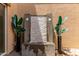 Close up of a stylish water feature in the back yard at 84 E Joseph Way, Gilbert, AZ 85295