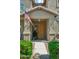 Close up of the front door with sidelights and a covered porch, with an American flag at 14364 W Cameron Dr, Surprise, AZ 85379
