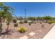 Community pool area with desert landscaping and a secure fence, providing a safe and attractive recreational space at 3892 E Harrison St, Gilbert, AZ 85295