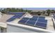Close up view shows solar panels installed on the roof of a desert home at 1285 E Mcmurray Blvd, Casa Grande, AZ 85122