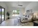 Serene main bedroom with natural light, sliding door access to backyard, a comfortable bed and stylish decor at 7214 E Rustling Pass, Scottsdale, AZ 85255