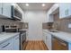 Modern kitchen with stainless steel appliances, white cabinets, and new tile backsplash at 8326 N 8Th St, Phoenix, AZ 85020