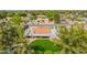 Great aerial view of neighborhood showcasing community with mature landscaping, pools, and well-maintained homes at 8851 S Juniper St, Tempe, AZ 85284