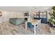 Open floor plan with view of the dining area, display cabinet and living room at 1656 W Meseto Cir, Mesa, AZ 85202