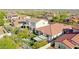 Birds-eye view of backyard, highlighting the artificial grass, pergola, and fenced yard at 20510 W White Rock Rd, Buckeye, AZ 85396