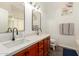 Modern bathroom with double vanity, neutral paint and modern fixtures at 20977 N 84Th Ln, Peoria, AZ 85382