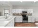 Well-lit kitchen features stainless steel appliances, white cabinets, and a stylish backsplash at 2834 E Devon Ct, Gilbert, AZ 85296
