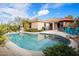 Beautiful backyard pool with patio seating, and landscaping at 35360 N 93Rd Way, Scottsdale, AZ 85262
