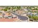Neighborhood aerial of charming homes, lush green trees, and neighborhood streets at 4622 E Ellis Cir, Mesa, AZ 85205