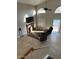 Second story view of a living room featuring a fireplace and high ceilings at 60 S Willow Creek St, Chandler, AZ 85225