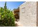 Exterior shot with stucco walls and lush landscaping including mature cactus and flowering plants at 6391 S Oakmont Dr, Chandler, AZ 85249