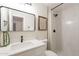Stylish bathroom with a shower, vanity, and contemporary fixtures at 1301 N 44Th St, Phoenix, AZ 85008