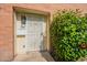 Close up of the front door entrance and surrounding landscaping at 1301 N 44Th St, Phoenix, AZ 85008