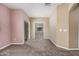 Standard sized bedroom with carpet, fan, and sliding door to patio at 1367 S Country Club Dr # 1327, Mesa, AZ 85210
