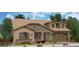 Charming single-Gathering home featuring a stone facade, a 2-car garage, and neatly landscaped front yard at 23036 E Oriole Way, Queen Creek, AZ 85142