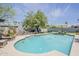 Sparkling pool surrounded by lush landscaping, mature shade trees and a serene backyard at 402 E Claremont St, Phoenix, AZ 85012