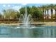 Community fountain with a pond, lush landscaping, and mature trees at 43884 W Kramer Ln, Maricopa, AZ 85138