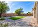 This backyard features artificial turf, gravel landscaping, and a block wall at 13170 W Clarendon Ave, Litchfield Park, AZ 85340
