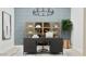 Stylish office area featuring a large desk, shelving, and elegant decor at 3758 E Gold Mountain Ave, San Tan Valley, AZ 85143