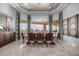 Stately dining room featuring a dazzling chandelier and sweeping views at 4328 N Pinnacle Ridge Cir, Mesa, AZ 85207