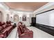 A luxurious home theater with leather seating, large screen, and starry night ceiling at 4328 N Pinnacle Ridge Cir, Mesa, AZ 85207