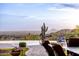 Inviting pool and spa area with desert landscape and spectacular views in the daytime at 4328 N Pinnacle Ridge Cir, Mesa, AZ 85207