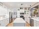 Bright kitchen featuring white cabinetry, stainless steel appliances, and an island with counter seating at 521 N Cambridge St, Gilbert, AZ 85233