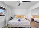 Comfortable bedroom featuring neutral tones, large bed, and modern fixtures at 8214 E Northland Dr, Scottsdale, AZ 85251