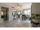 Open dining area adjacent to the kitchen, featuring tiled floors and natural light at 2455 E Broadway Rd # 115, Mesa, AZ 85204