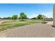Spacious backyard featuring mature trees, desert landscaping, and potential at 24615 S 182Nd Pl, Gilbert, AZ 85298
