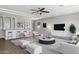Bright living room features modern furniture, a wet bar, and stylish decor at 24615 S 182Nd Pl, Gilbert, AZ 85298