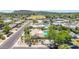 Beautiful aerial view of a private backyard pool and patio area surrounded by lush landscaping at 28 E Winged Foot Rd, Phoenix, AZ 85022
