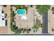 Bird's eye view of a luxurious backyard with a pool, desert landscaping, and inviting outdoor space at 28 E Winged Foot Rd, Phoenix, AZ 85022