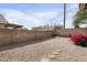 Low maintenance backyard featuring gravel landscaping, a block wall, and pops of pink flowers at 6410 W Winslow Ave, Phoenix, AZ 85043