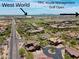 Beautiful aerial view of residential area featuring West World and TPC Waste Management Golf Open in Scottsdale, Arizona at 17665 N 93Rd Way, Scottsdale, AZ 85255
