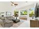 Bright and open living room featuring large windows and backyard views at 21240 N 74Th Pl, Scottsdale, AZ 85255