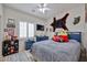 Fun bedroom with blue accents, fan cave decor, and a comfortable, inviting atmosphere at 21968 W Hadley St, Buckeye, AZ 85326