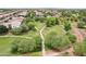 Aerial view showcases a well maintained neighborhood with park, walking paths, and common areas at 5029 S Carlyle Dr, Gilbert, AZ 85298