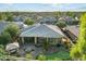 Wide aerial view of property showcasing backyard putting green, gazebo, and outdoor seating areas at 5291 S Bradshaw Pl, Chandler, AZ 85249