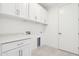 Clean laundry room with storage cabinets, white walls and neutral floors at 10253 E Ursula Ave, Mesa, AZ 85212