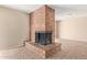 Close-up of the brick fireplace showing its craftsmanship and design at 1874 E Huntington Dr, Tempe, AZ 85282