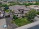 Stunning aerial view of this well-maintained property, landscaped yard, and circular driveway at 20439 E Palomino Dr, Queen Creek, AZ 85142