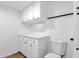 The bathroom features ample storage, a toilet, and clean white decor at 2241 N Nicklaus Dr, Mesa, AZ 85215