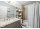 Cozy bathroom featuring a vanity with a quartz countertop and a shower-tub combination at 4407 W Avenida Del Sol --, Glendale, AZ 85310