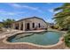 An inviting backyard featuring a shimmering pool, elegant tanning chairs and beautiful landscape at 5342 S Citrus Ct, Gilbert, AZ 85298