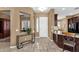 Inviting foyer with neutral tones, decorative tile flooring, and views into adjacent living spaces at 5342 S Citrus Ct, Gilbert, AZ 85298