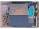 Aerial view of the property highlighting a private pool and patio area at 6450 E Vernon Ave, Scottsdale, AZ 85257