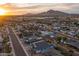 Gorgeous aerial view of neighborhood and landscape, with a mountain view, at sunset at 6450 E Vernon Ave, Scottsdale, AZ 85257