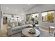 Spacious living room with open layout, showcasing the kitchen and inviting backyard views at 6450 E Vernon Ave, Scottsdale, AZ 85257